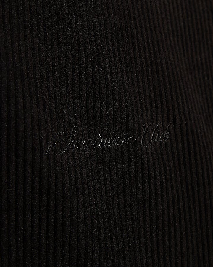 Black Regular Fit Sanctuaire Corduroy T-Shirt