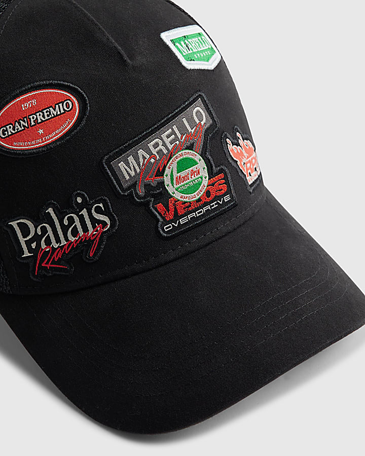 Black Racing Badge Cap