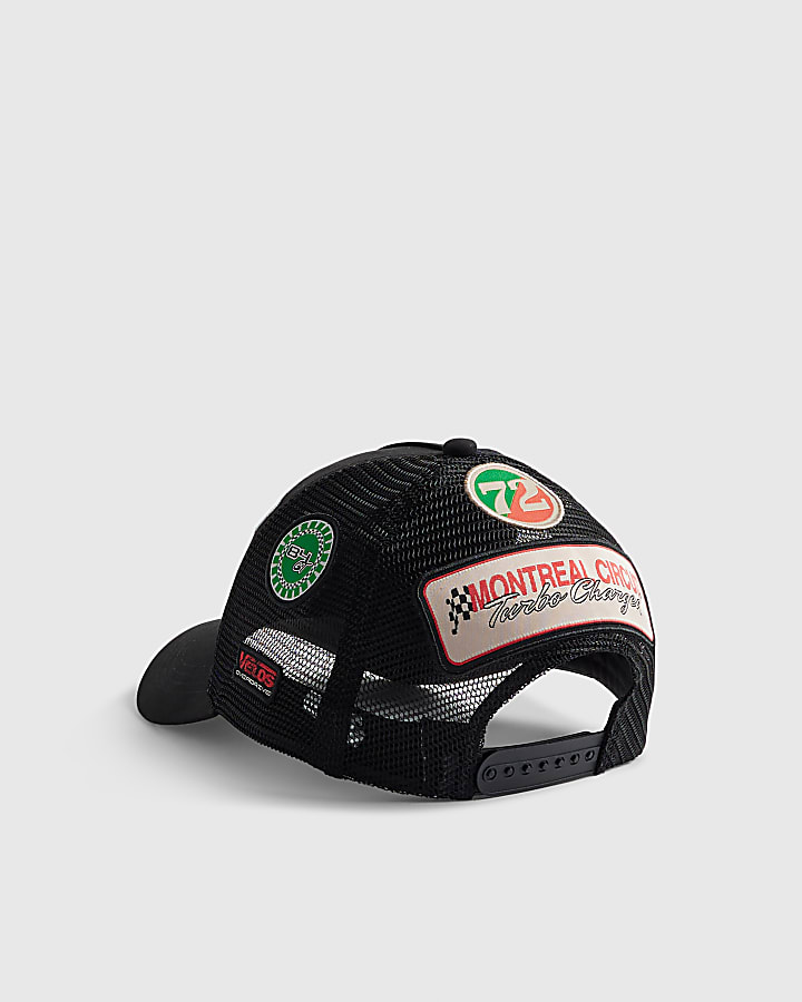 Black Racing Badge Cap