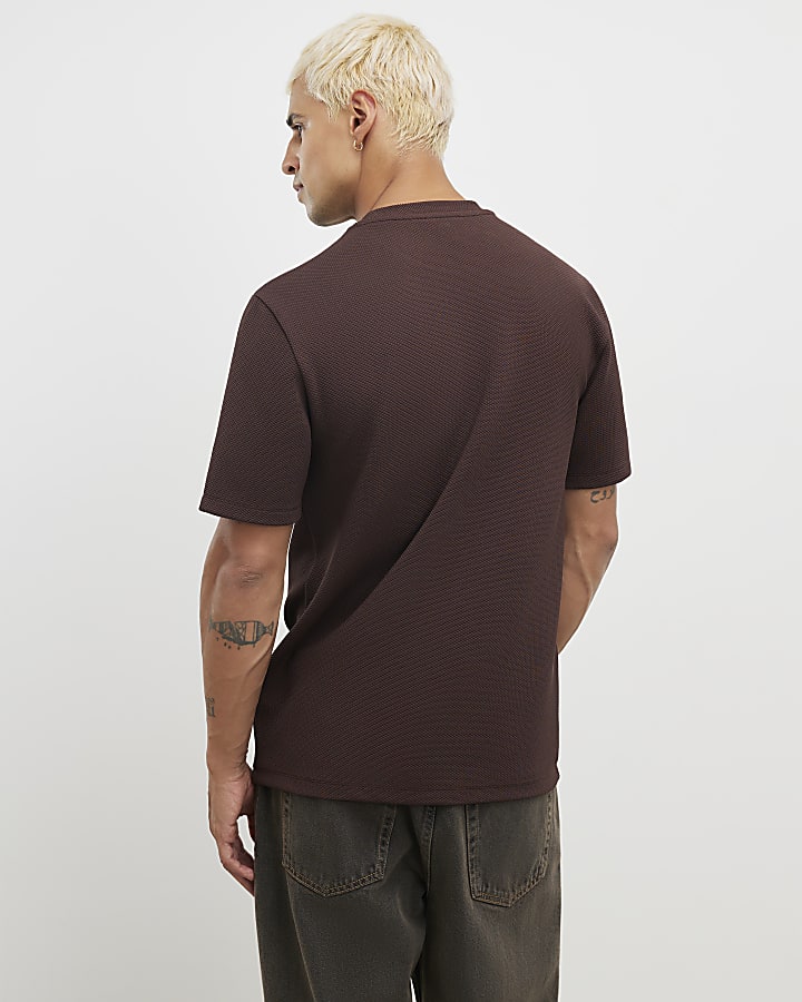 Brown Slim Fit Slinky Ame Saint T-Shirt
