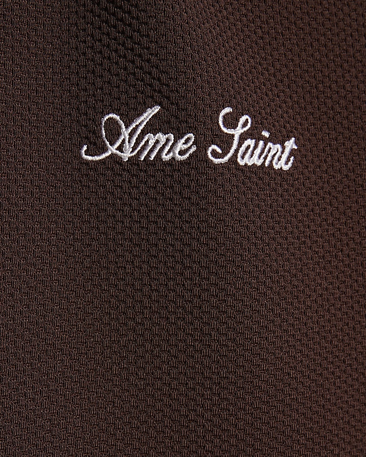 Brown Slim Fit Slinky Ame Saint T-Shirt