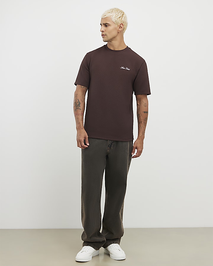 Brown Slim Fit Slinky Ame Saint T-Shirt