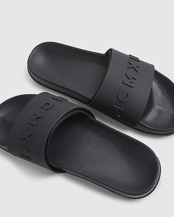 Black Slip On Sliders