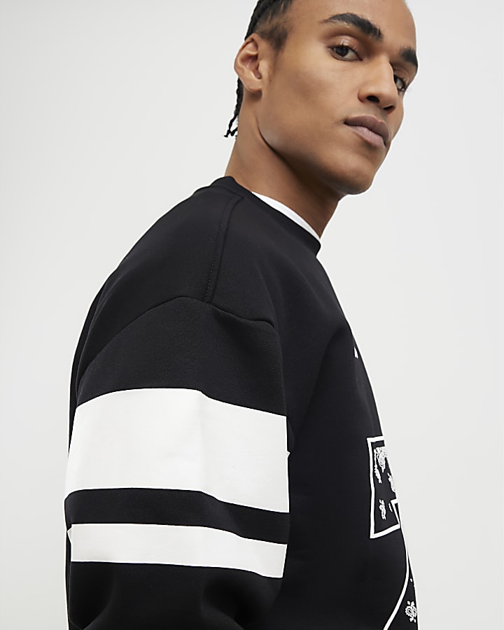 Black Oversized Fit Bandana Sweatshirt