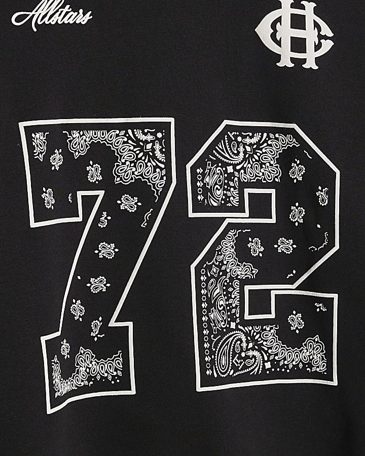 Black Oversized Fit Bandana Sweatshirt