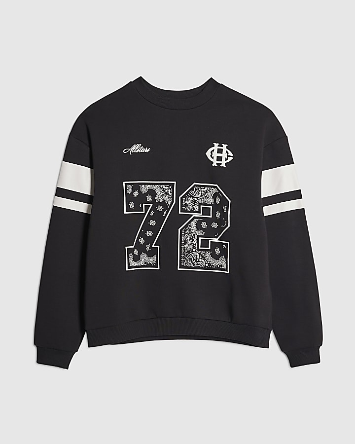 Black Oversized Fit Bandana Sweatshirt