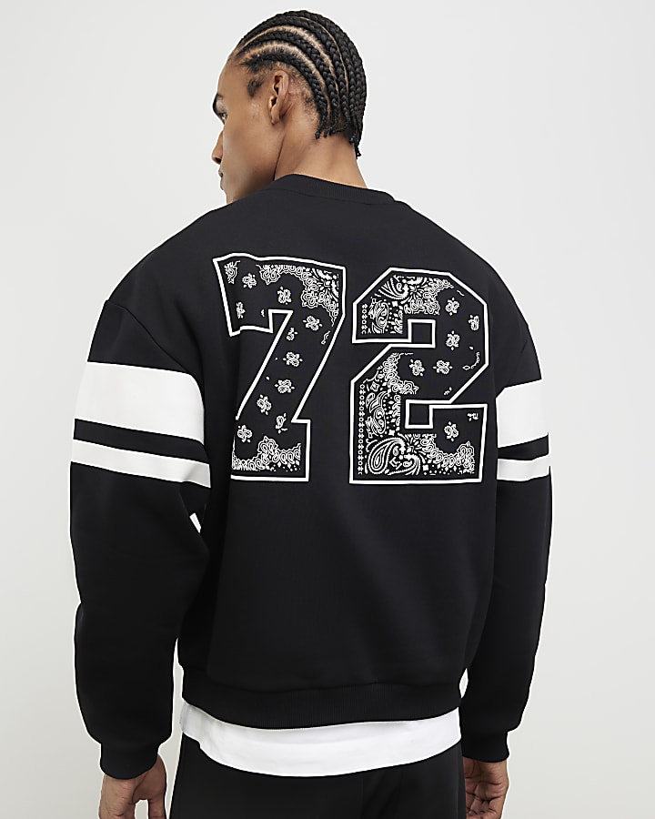 Black Oversized Fit Bandana Sweatshirt