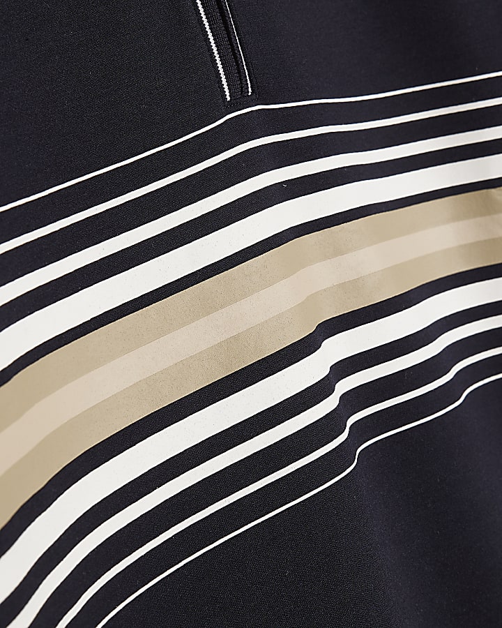 Navy Slim Fit Stripe Polo Shirt