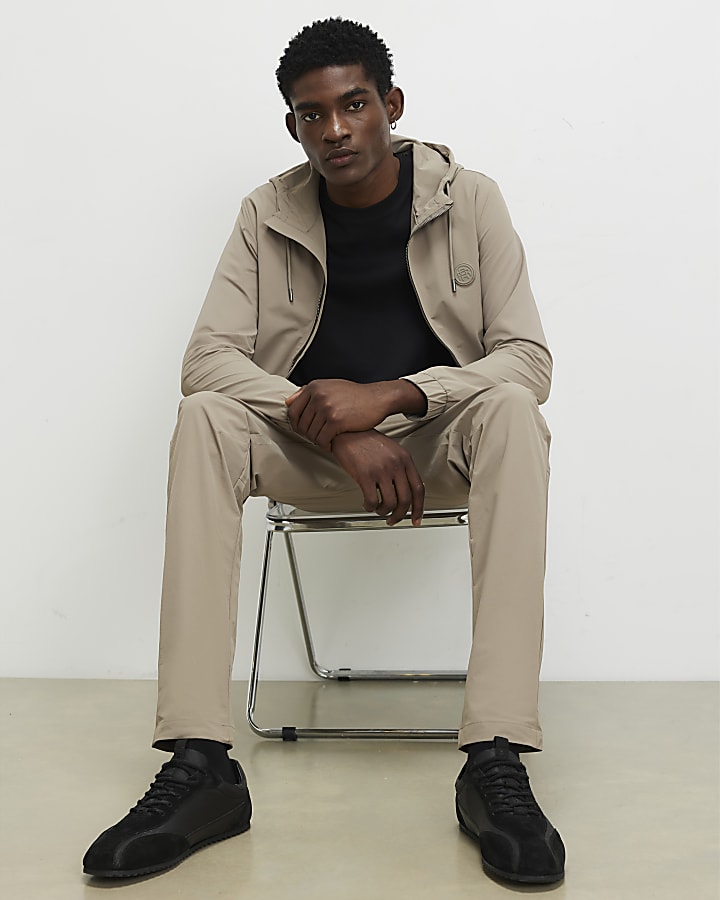 Beige Skinny Fit Cargo Trousers