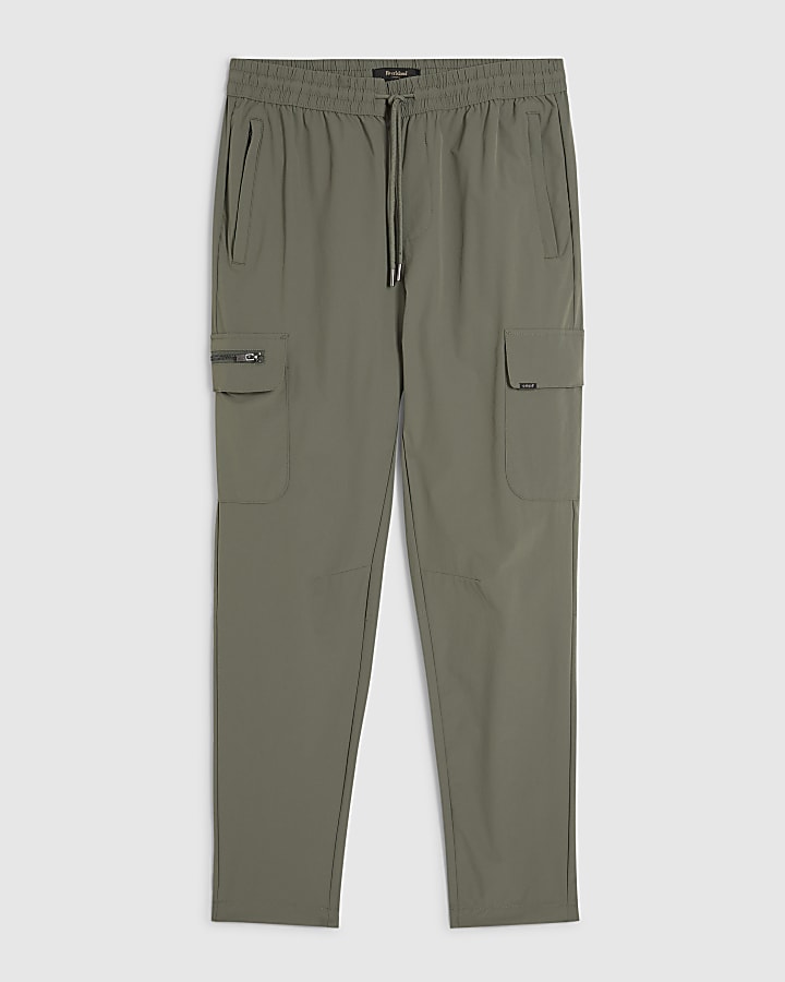 Green Skinny Fit Cargo Trousers