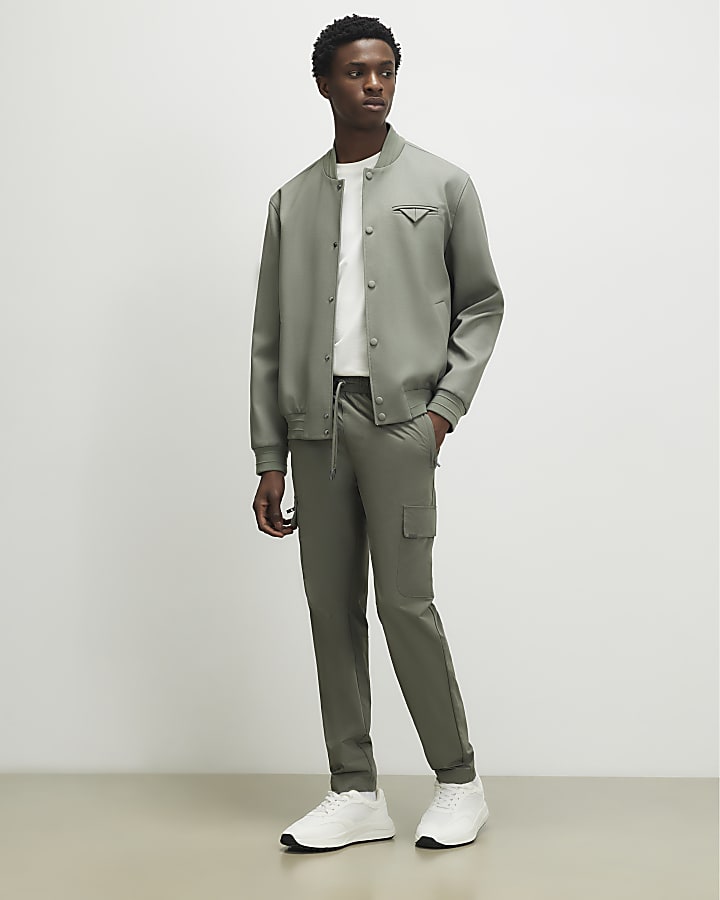 Green Skinny Fit Cargo Trousers