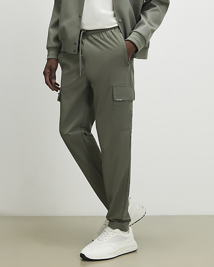 Green Skinny Fit Cargo Trousers