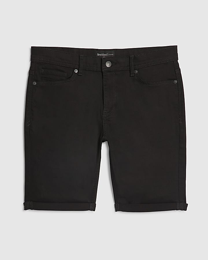 Black Skinny Fit Denim Shorts