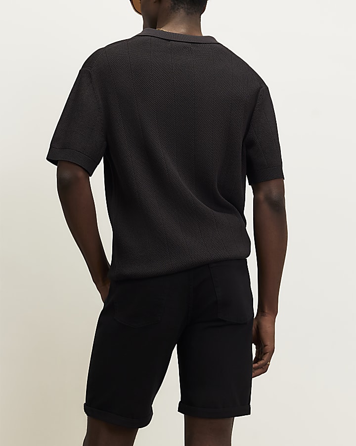 Black Slim Fit Shorts