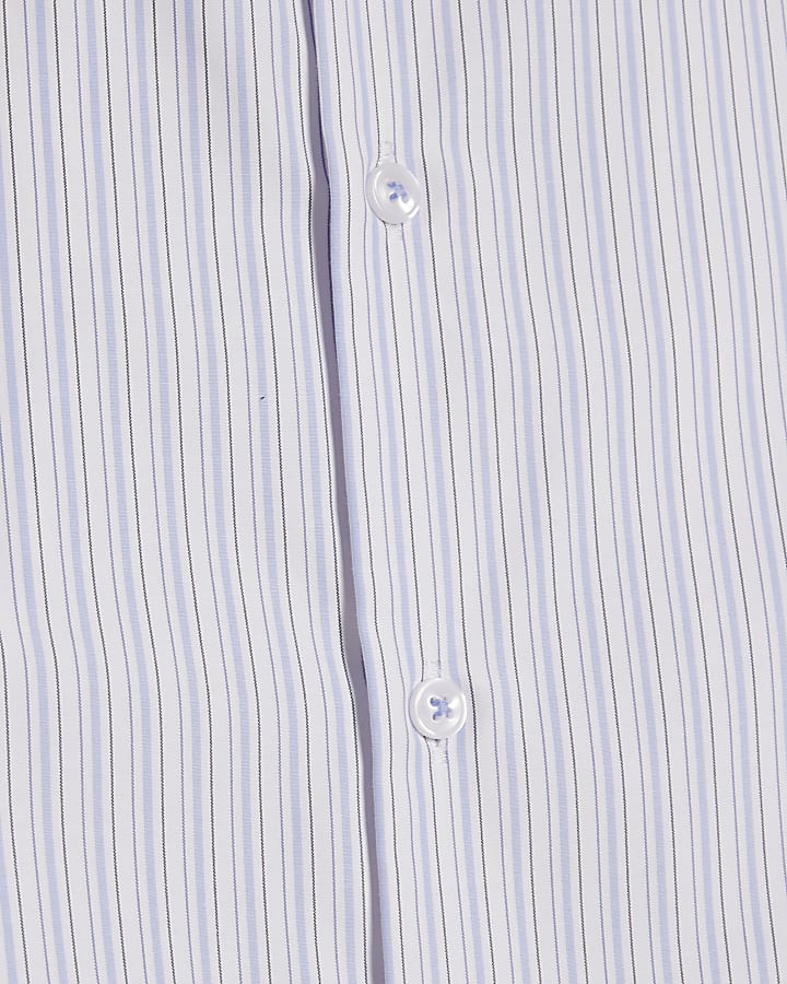 Blue Slim Fit Stripe Shirt