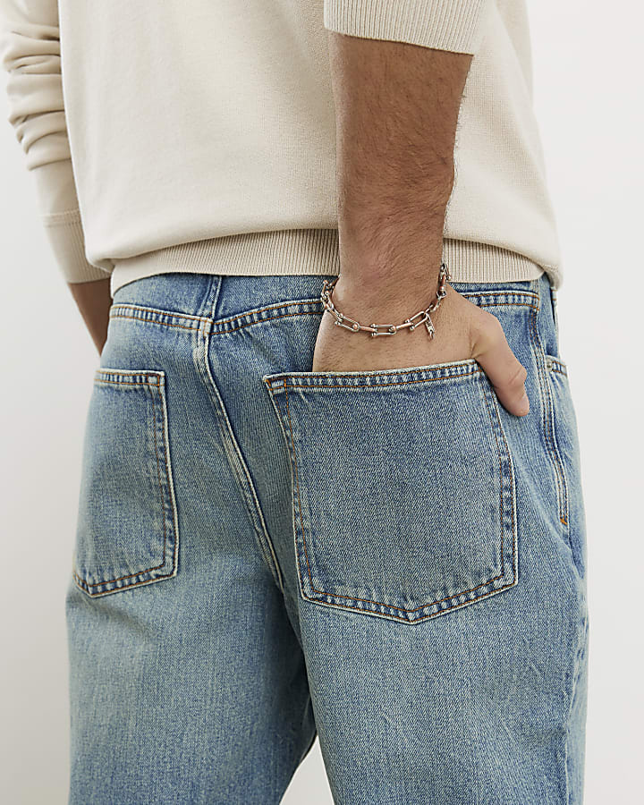 Blue Straight Leg Jeans