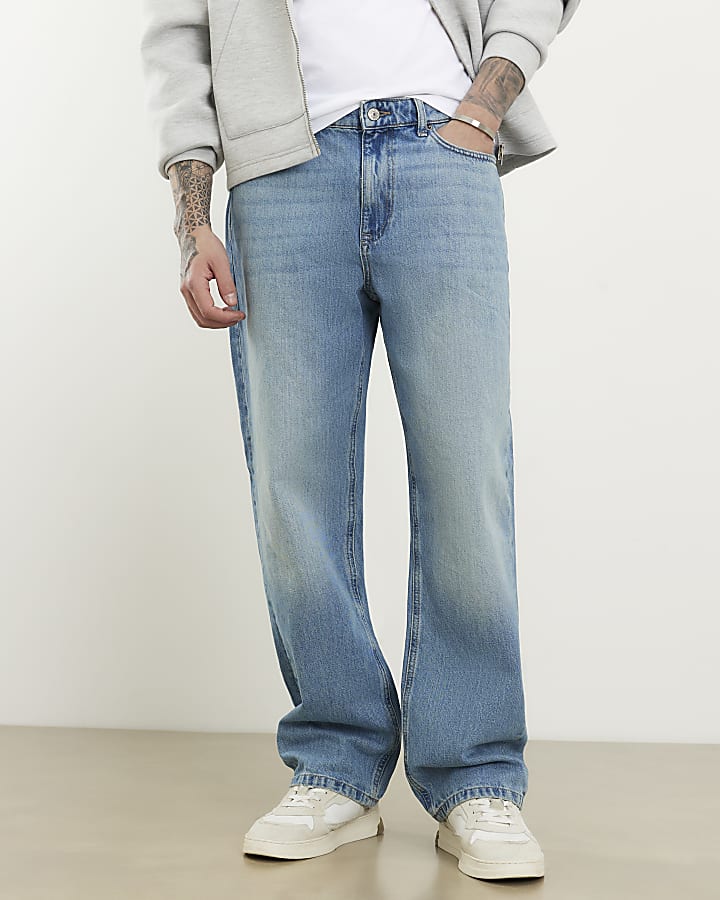 Blue Loose Fit Denim Shorts