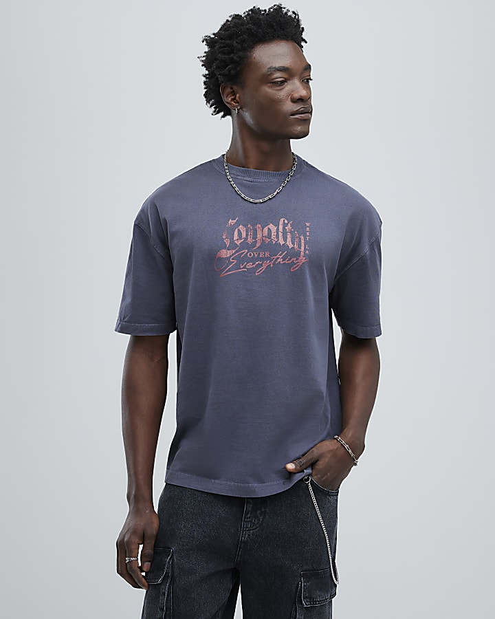 Black Oversized Fit Loyalty Dog T-Shirt