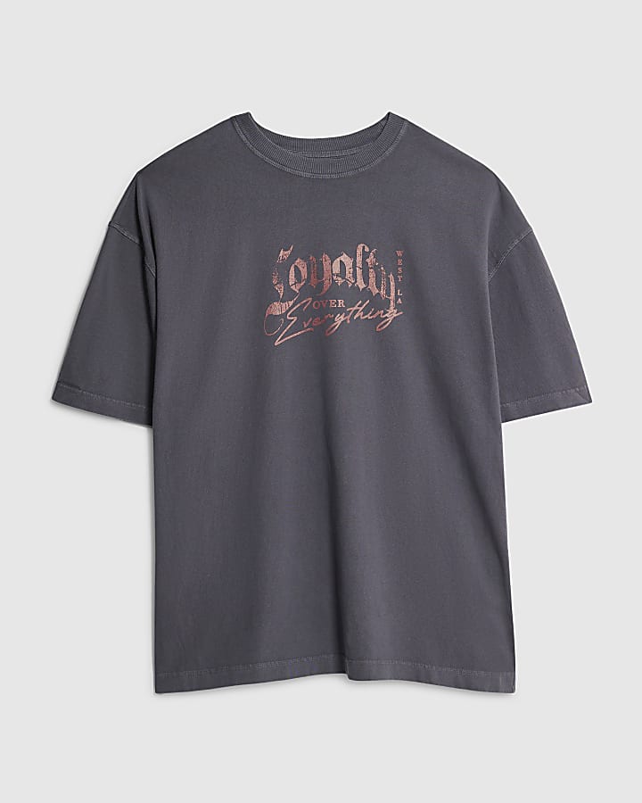 Black Oversized Fit Loyalty Dog T-Shirt