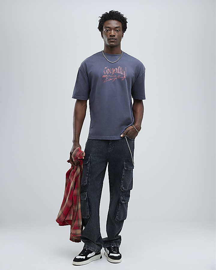 Black Oversized Fit Loyalty Dog T-Shirt