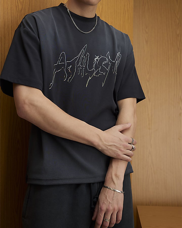 Black Oversized Fit Athletisme T-Shirt