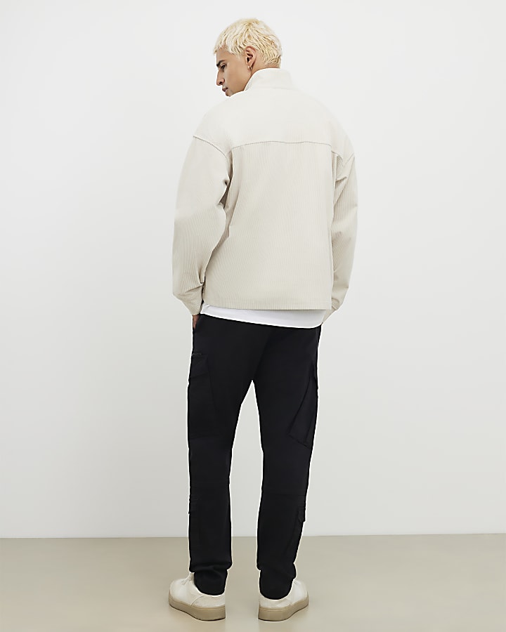 Black Skinny Fit Cargo Trousers