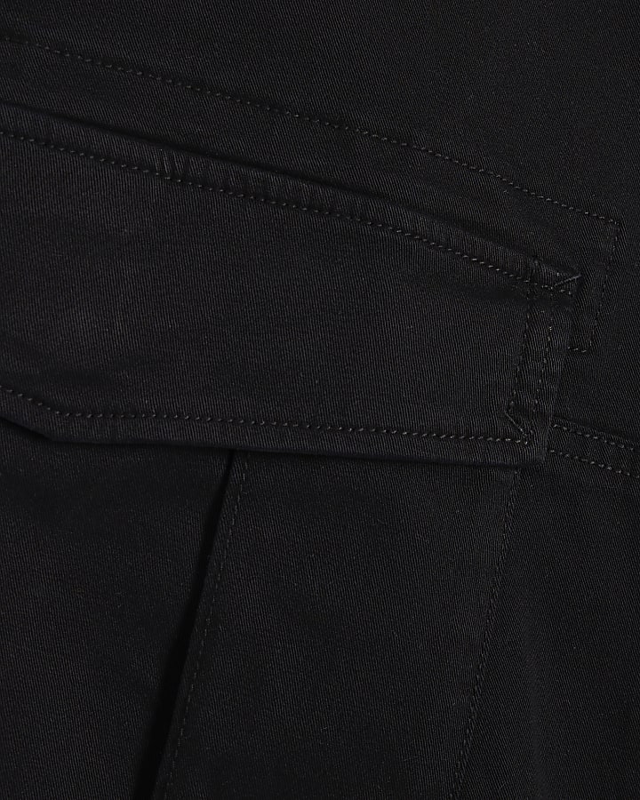 Black Skinny Fit Cargo Trousers