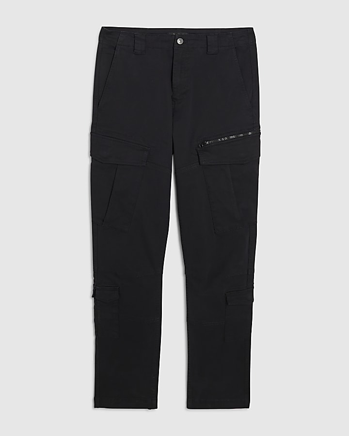 Black Skinny Fit Cargo Trousers