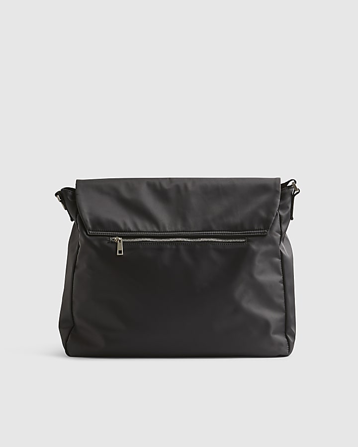 Black Nylon Messenger Bag