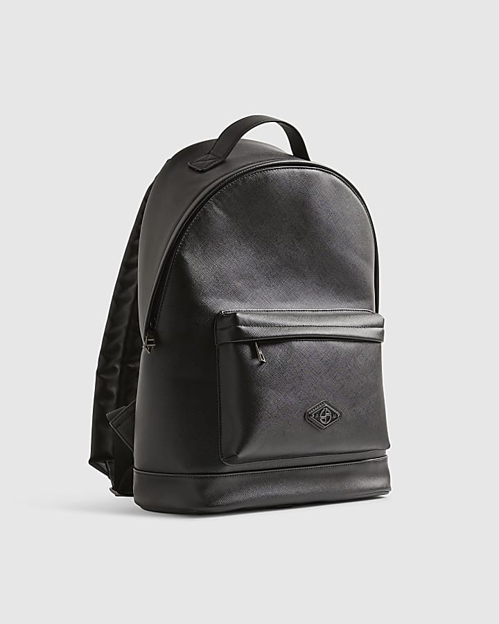 Black Textured Backpack