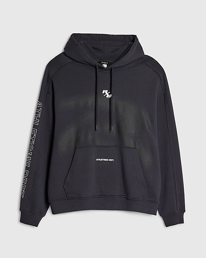 Black Oversized Fit RXR Dept Hoodie