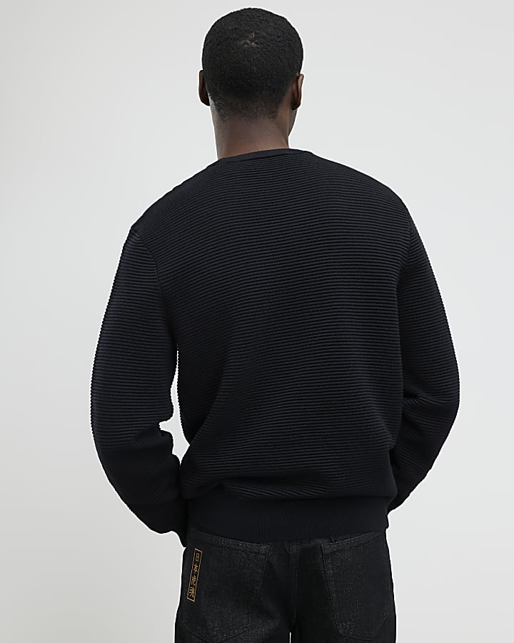 Black Slim Fit Knit Jumper