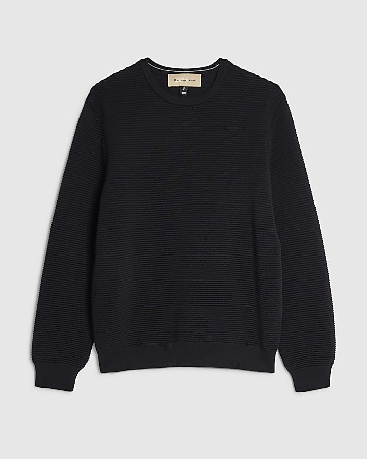 Black Slim Fit Knit Jumper