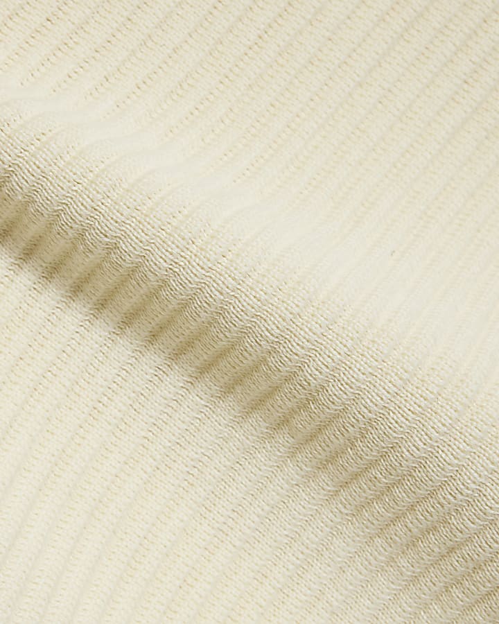 Cream Slim Fit Knit Jumper