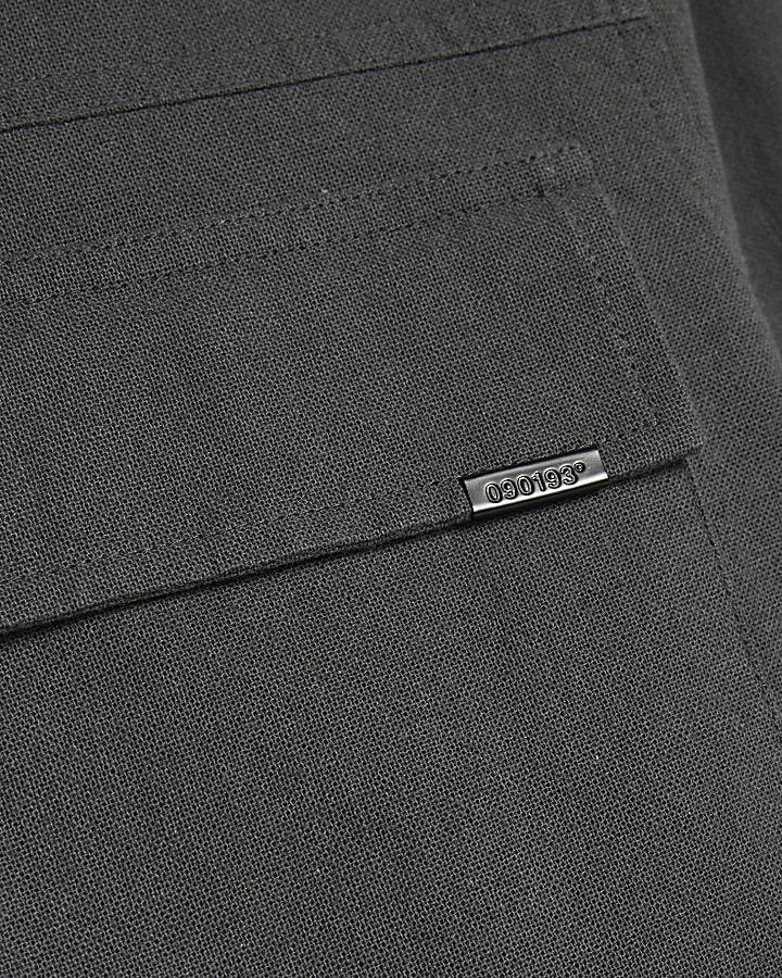 Grey Regular Fit Double Pocket Zip Overshirt