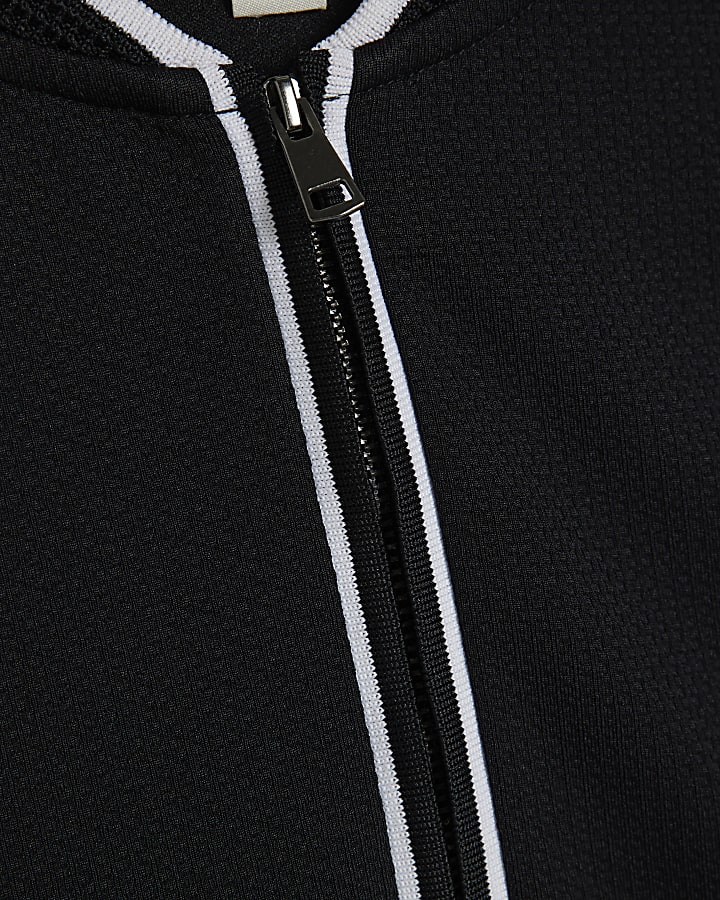 Black Slim Fit Tipped Baseball Shirt