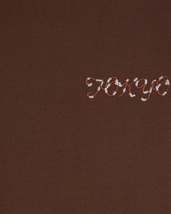 Brown Oversized Fit Tokyo Dragon T-Shirt