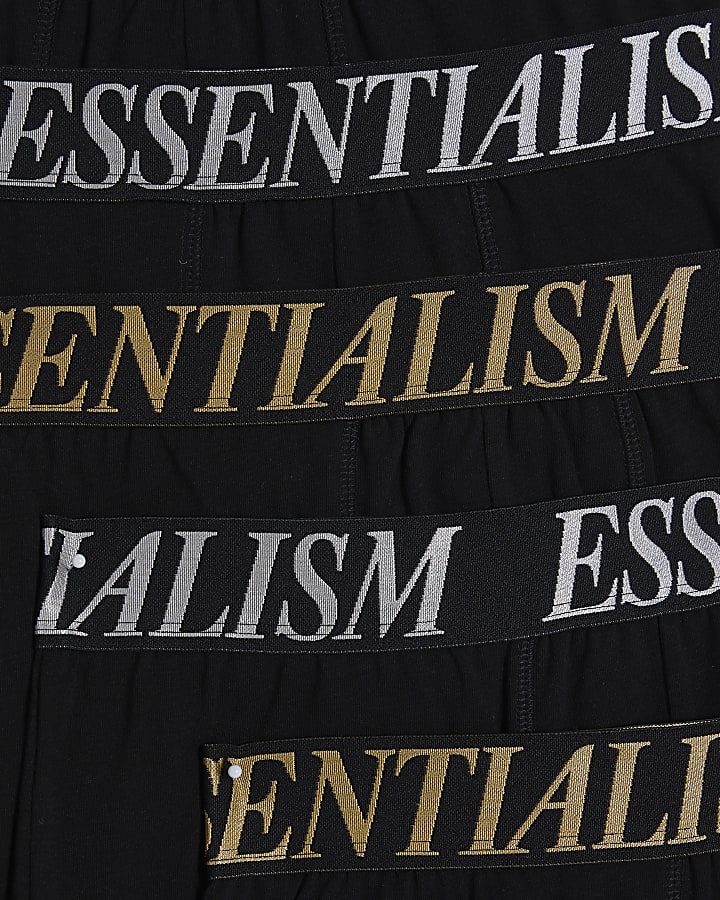 Black Metallic Waistband Pack Of 5 Trunks