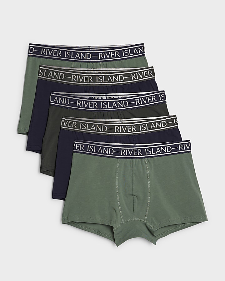 Navy Satin RI Pack Of 5 Trunks