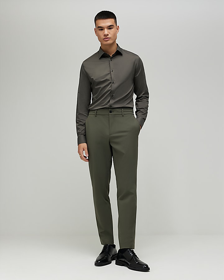 Khaki Muscle Fit Shirt