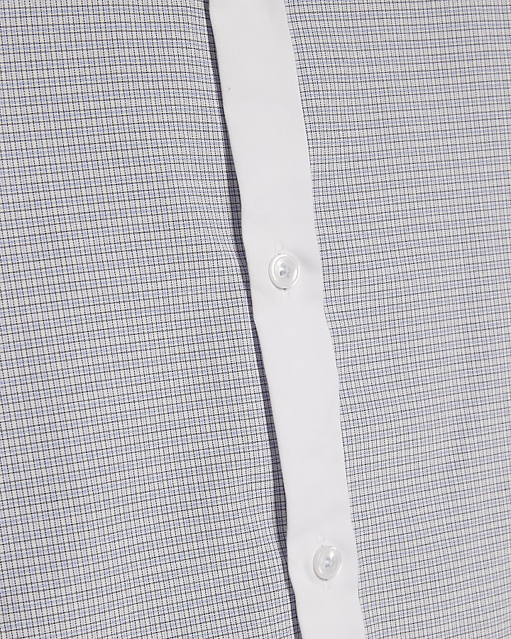 White Slim Fit Check Shirt