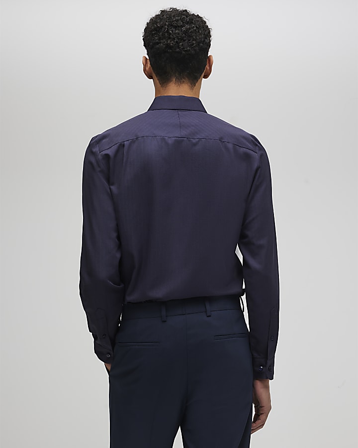 Navy Slim Fit Premium Formal Shirt