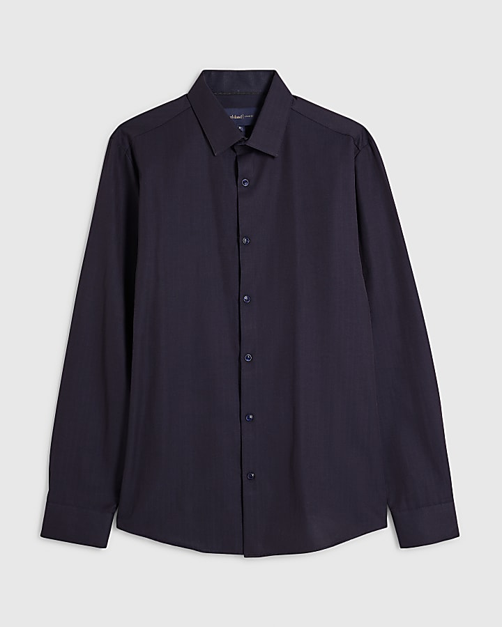 Navy Slim Fit Premium Formal Shirt