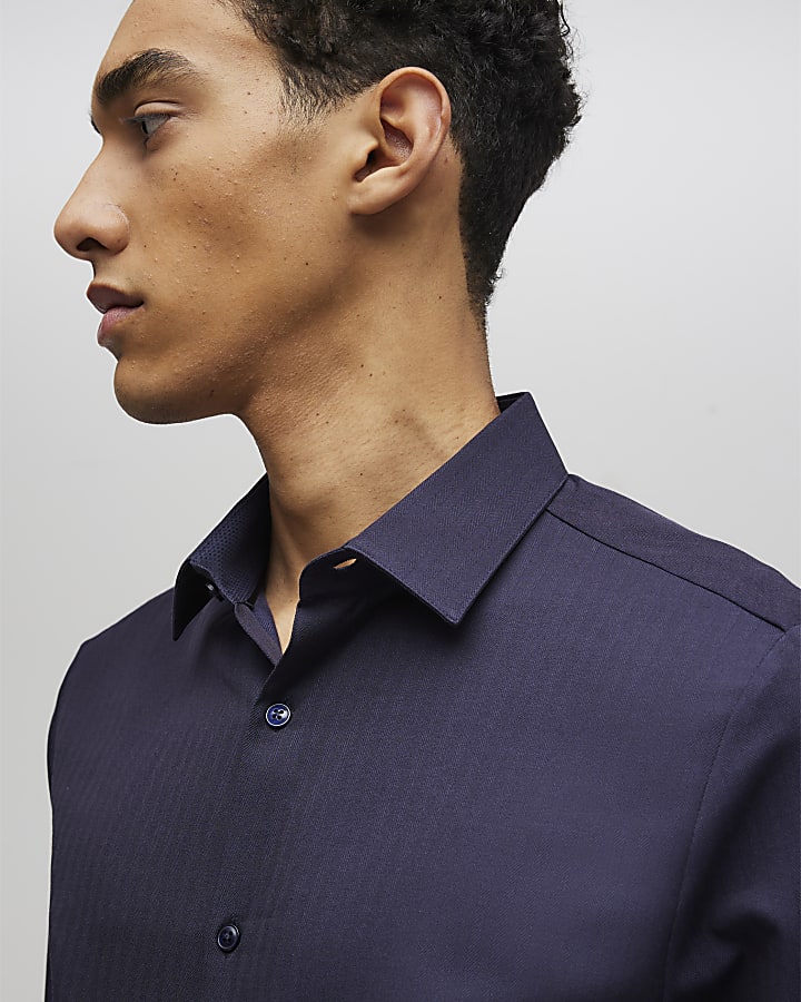 Navy Slim Fit Premium Formal Shirt