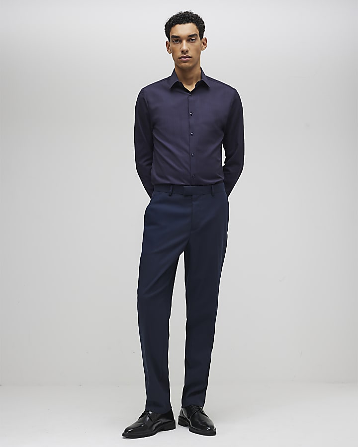 Navy Slim Fit Premium Formal Shirt