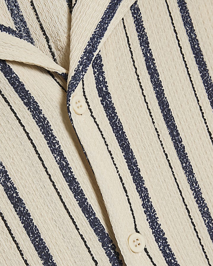 Navy Regular Fit Double Stripe Shirt