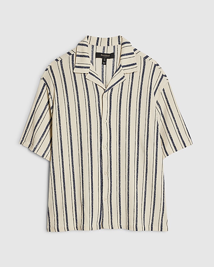 Navy Regular Fit Double Stripe Shirt