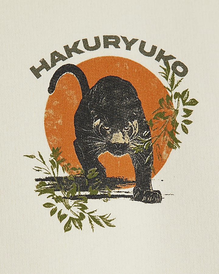 Cream Oversized Hakuryuko Tiger Sweatshirt