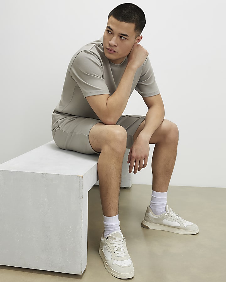 Grey Slim Fit Shorts