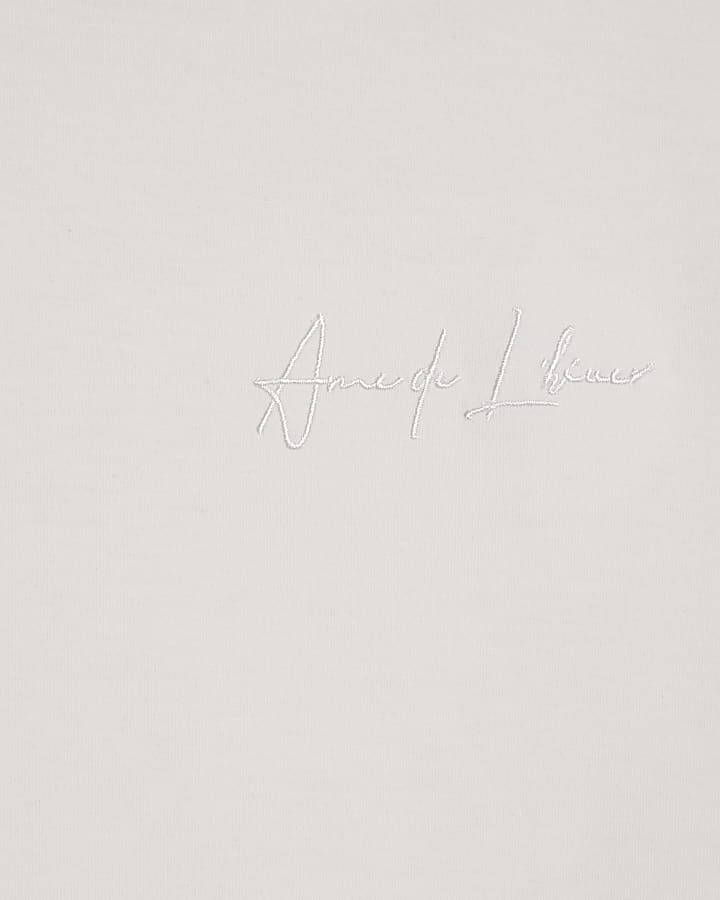 White Slim Fit Shoulder Colour Block T-Shirt